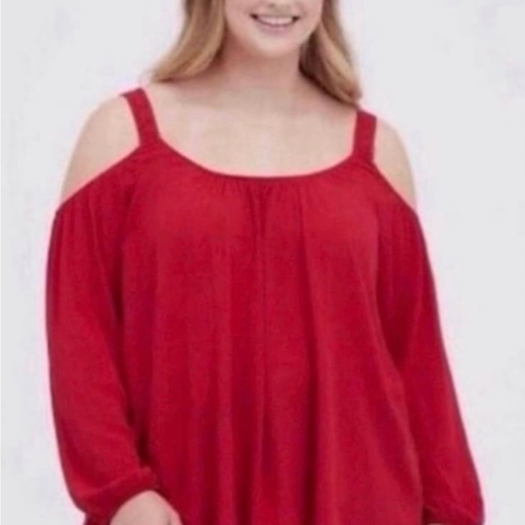 Torrid Cold Shoulder Top Size 5x Red Nwot